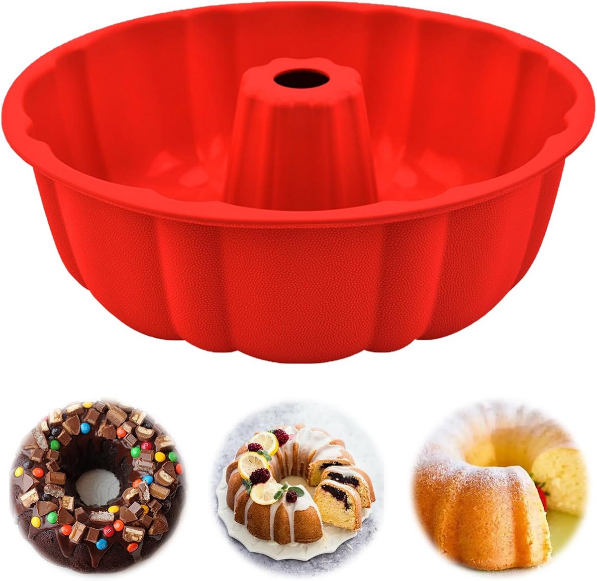 Grote Siliconen Tulband Vorm 24 cm Bakvorm voor Cake en Brood