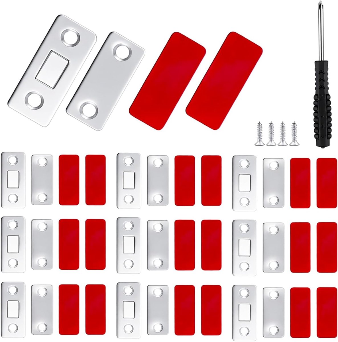 Deurmagneet - Inclusief schroeven en 1 schroevendraaier - Magneetsluiting voor Kast en Deur - Magneetsnapper - Deursluiter - Deurvanger - 10 Stuks - Wit - van Imperatoris