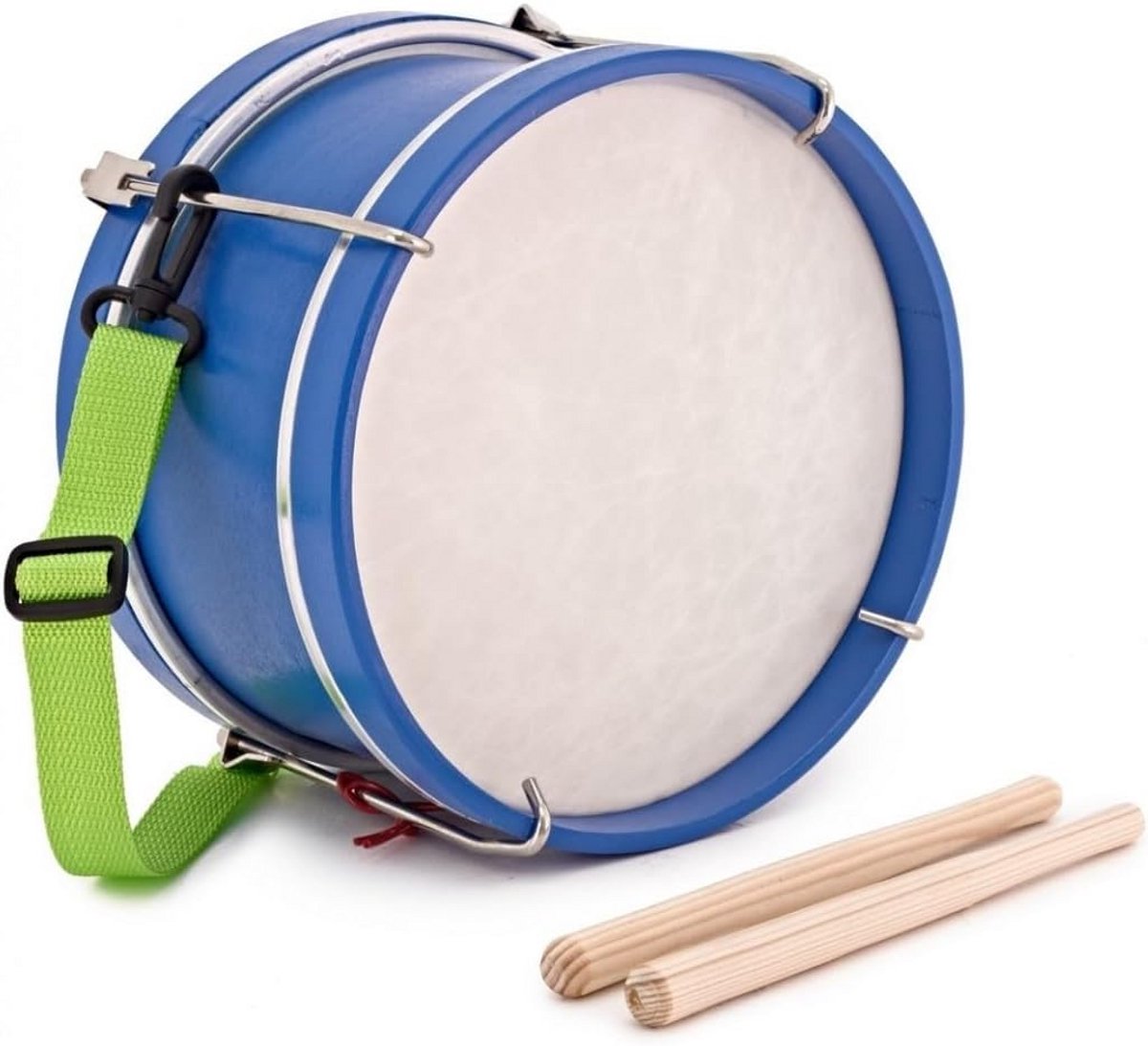 Kleine Marsdrum Blauw met Draagriem en Stokken - Percussie Instrument voor Kinderen