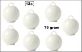 12x Ballon gewicht Kettlebell wit - 75 gram - Tafeldecoratie thema feest ballon party festival