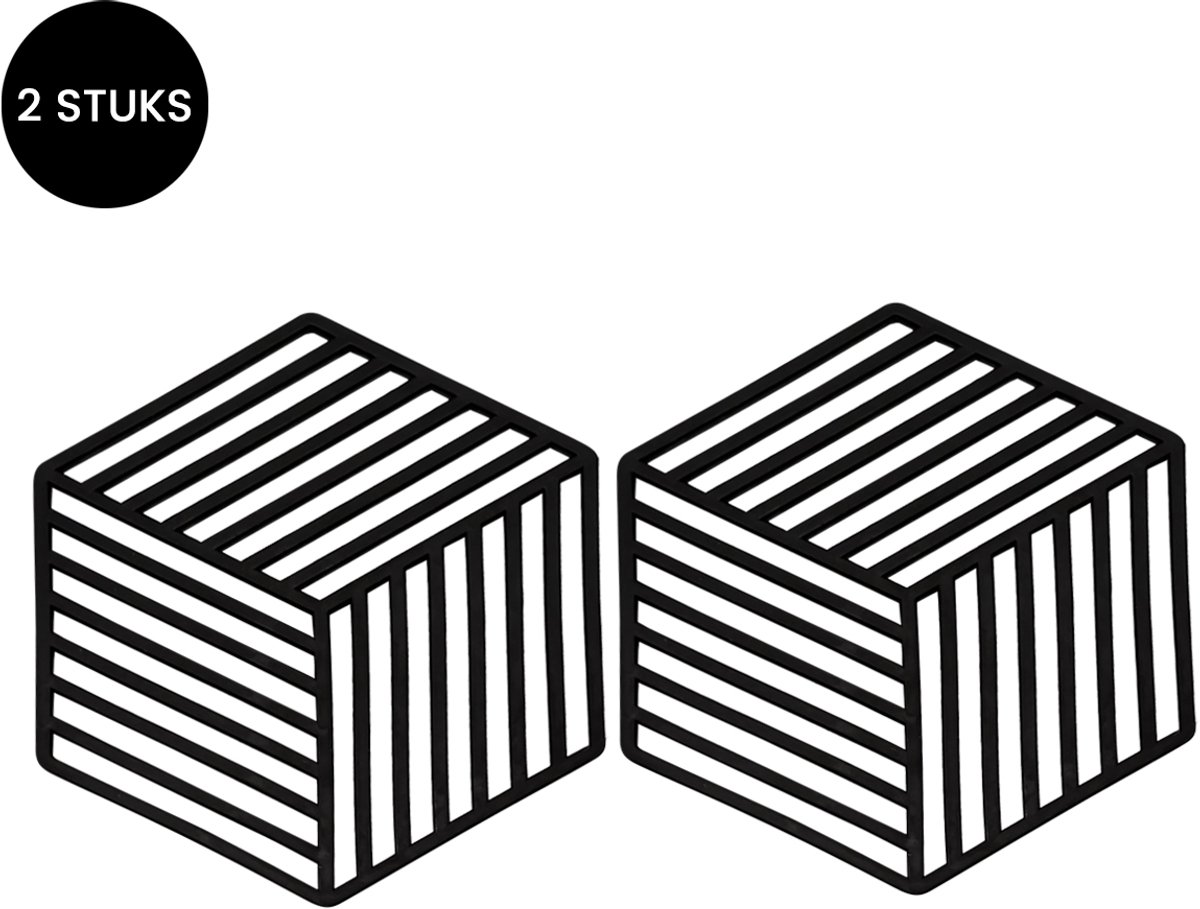 Purepeak Pannenrooster Set 2 Stuks - Pannenonderzetter voor Aanrecht - Zwart - Hittebestendig tot 230°C