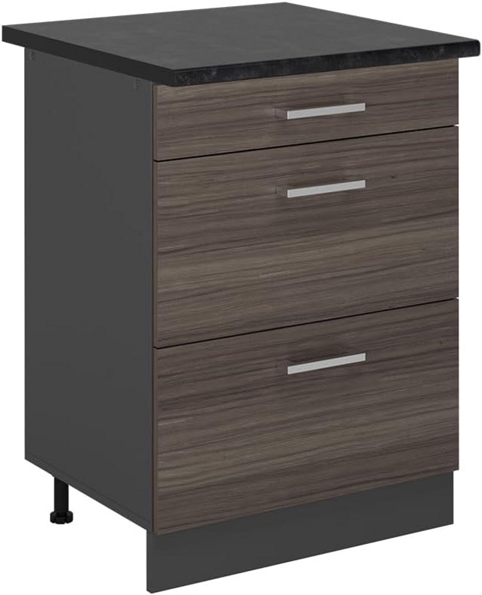 Keuken Onderkast 60 cm met Laden - Antraciet Grijs - Modulair en Hoogwaardig