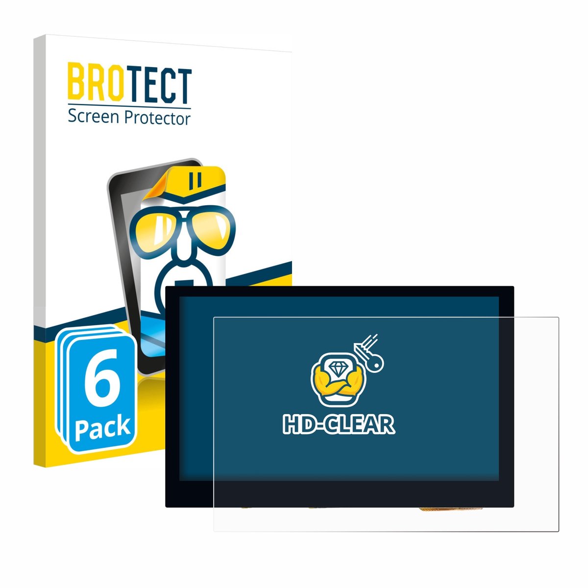 BROTECT - Screenprotector voor Waveshare 4.3" - Folie Beschermfolie transparant 6 Stuks