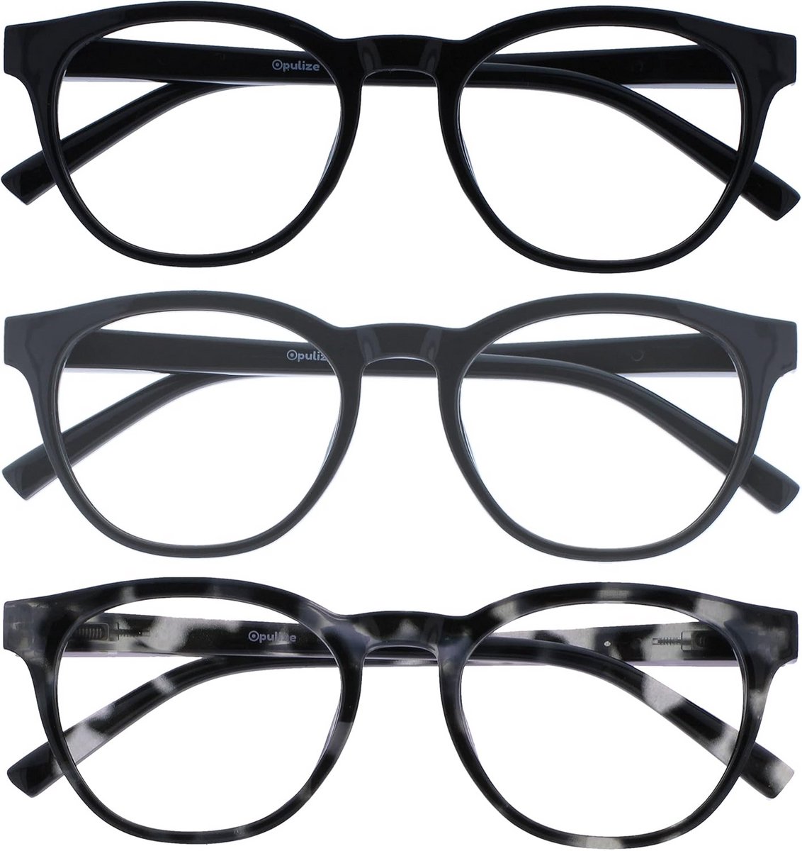 3-Pack Blauwe Licht Blokkerende Bril Ronde Unisex Anti-Vermoeidheid Bescherming
