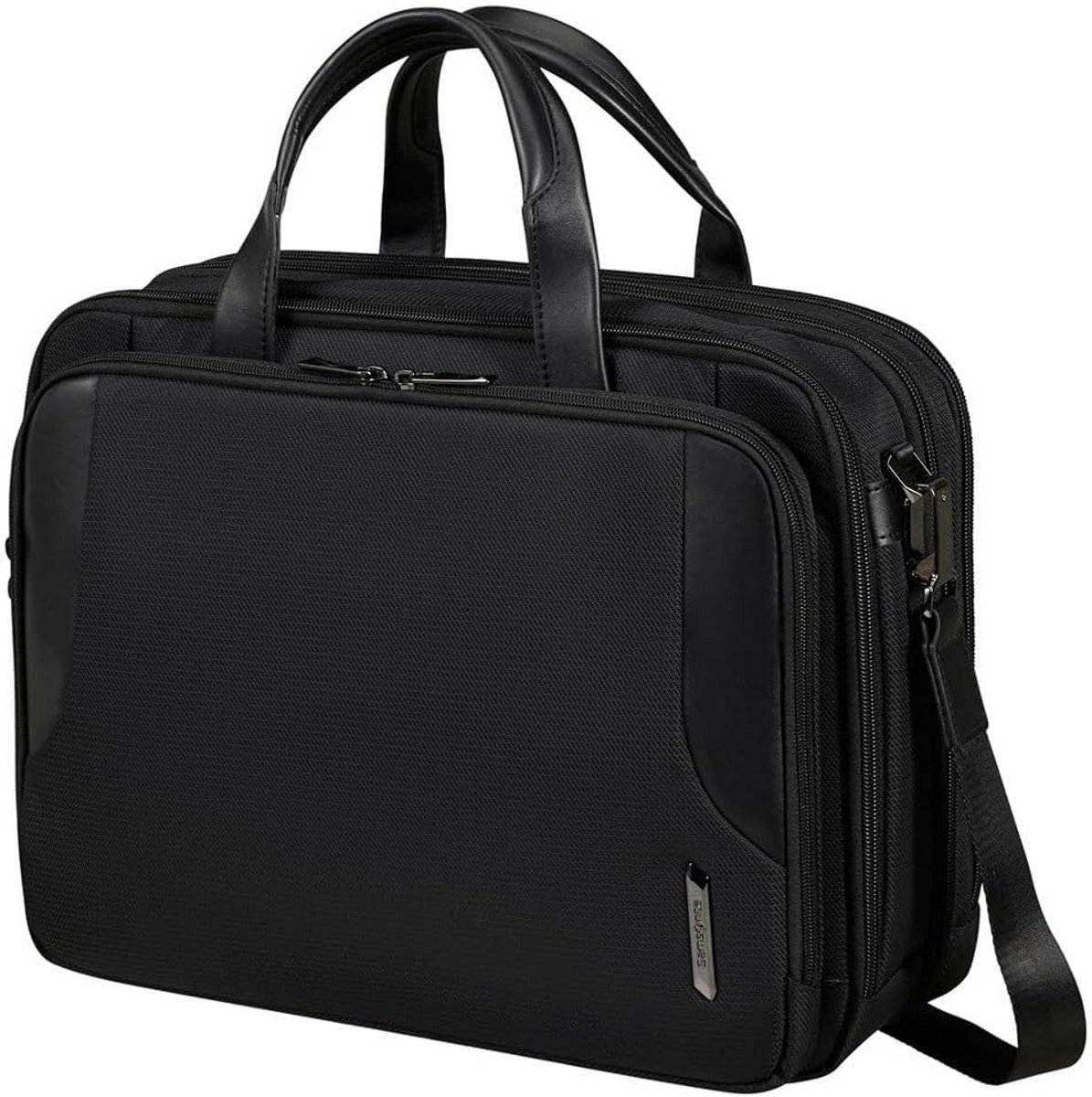 Uitbreidbare Laptoptas 15,6 inch Zwart - Aktetas met 3 Compartimenten voor Zakelijk Gebruik