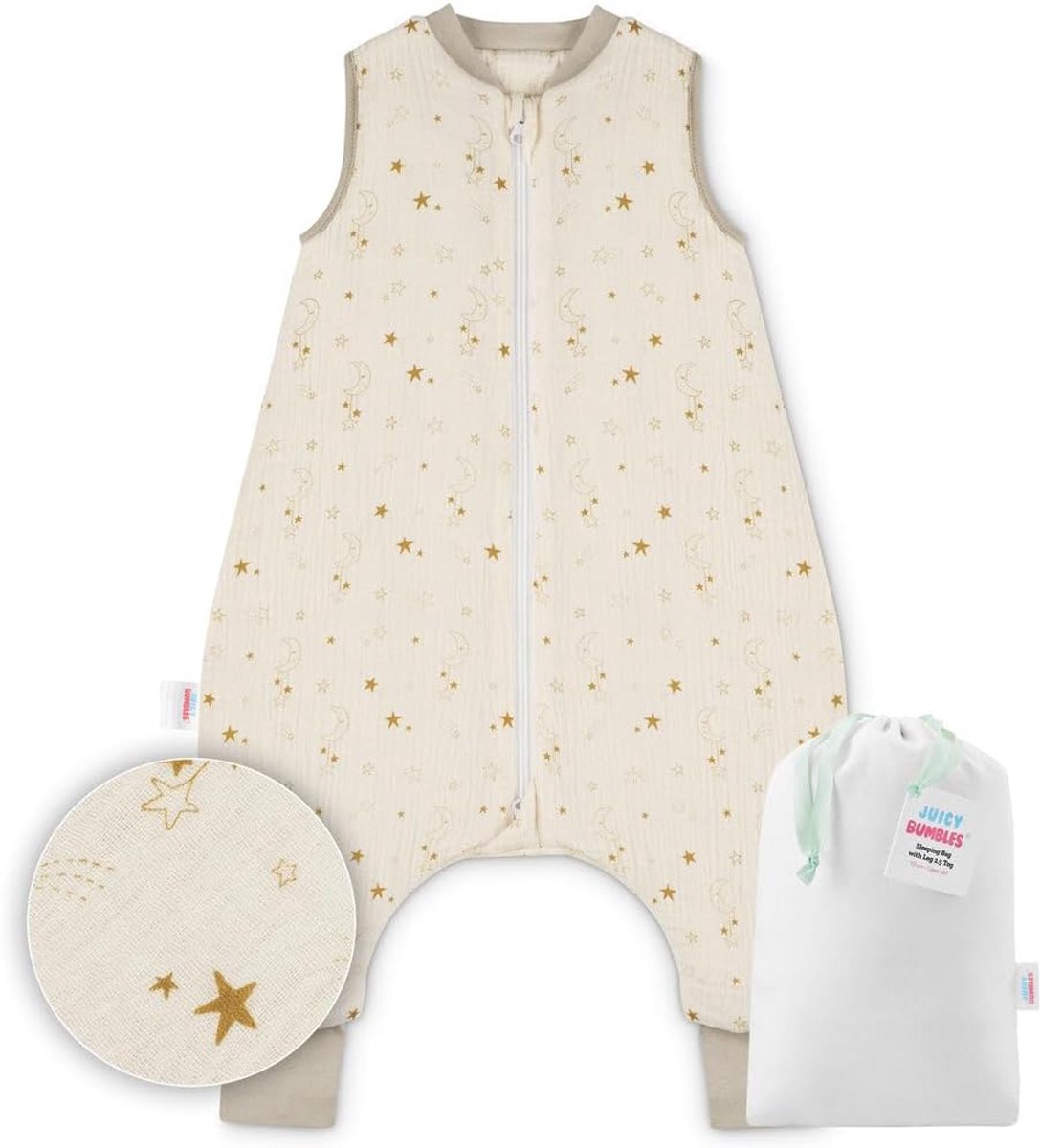 Warme Baby Slaapzak met Voetjes en Pijpen - 2.5 Tog Mousseline Katoen voor Winter - 1 tot 4 Jaar