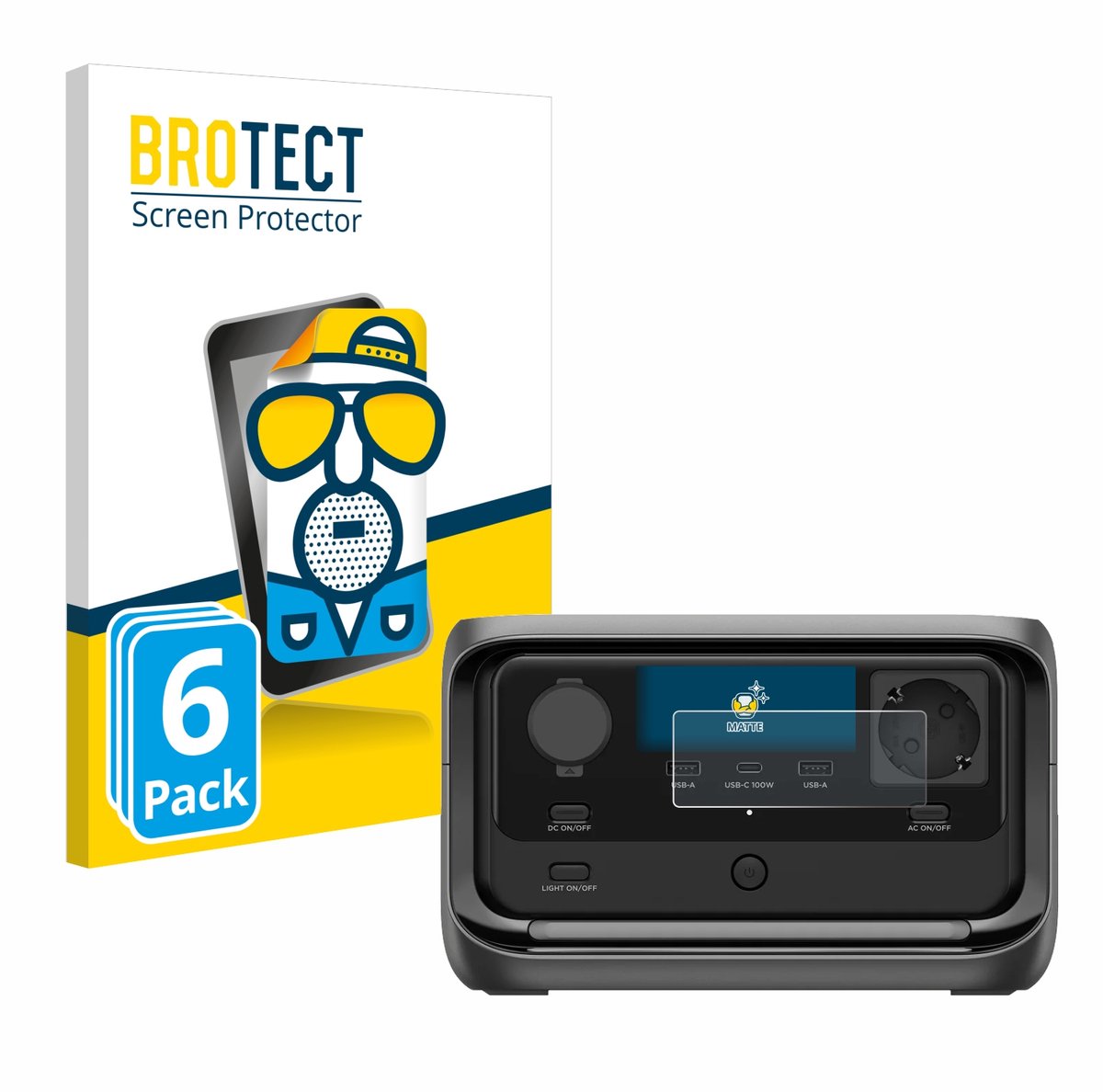 BROTECT - Screenprotector voor EcoFlow River 3 Plus - Folie Beschermfolie matte 6 Stuks