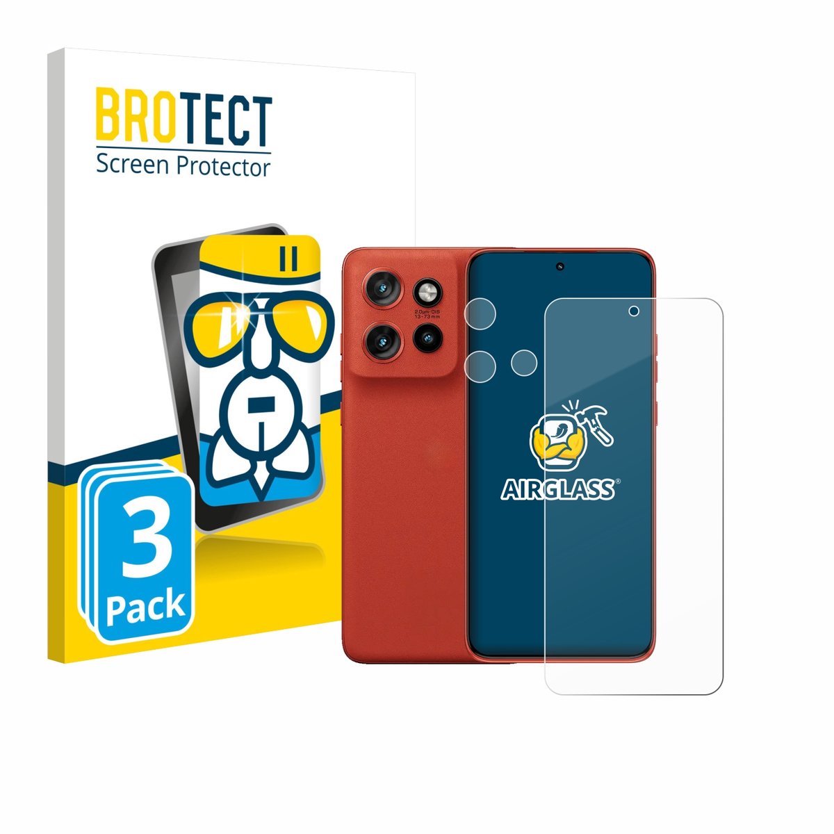 Screenprotector 3 Stuks voor Motorola Moto 60 Neo (Voor+Camera) Beschermglas transparant