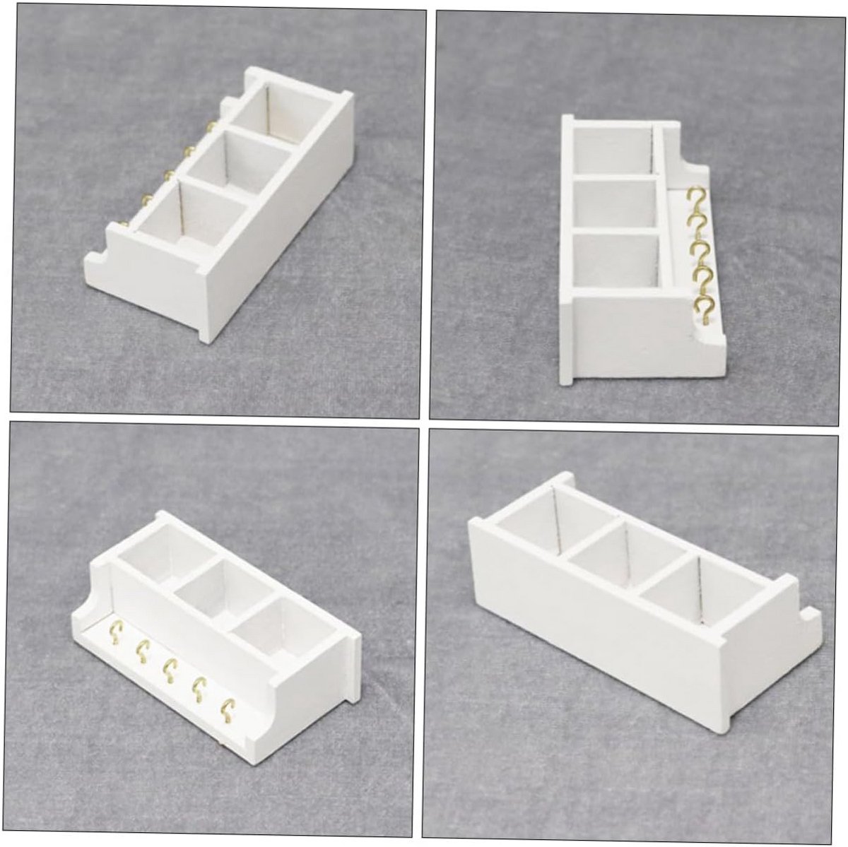 Miniatuur Houten Poppenhuis Boekenkast Wit