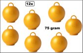 12x Ballon gewicht Kettlebell goud - 75 gram - Tafeldecoratie thema feest ballon party festival