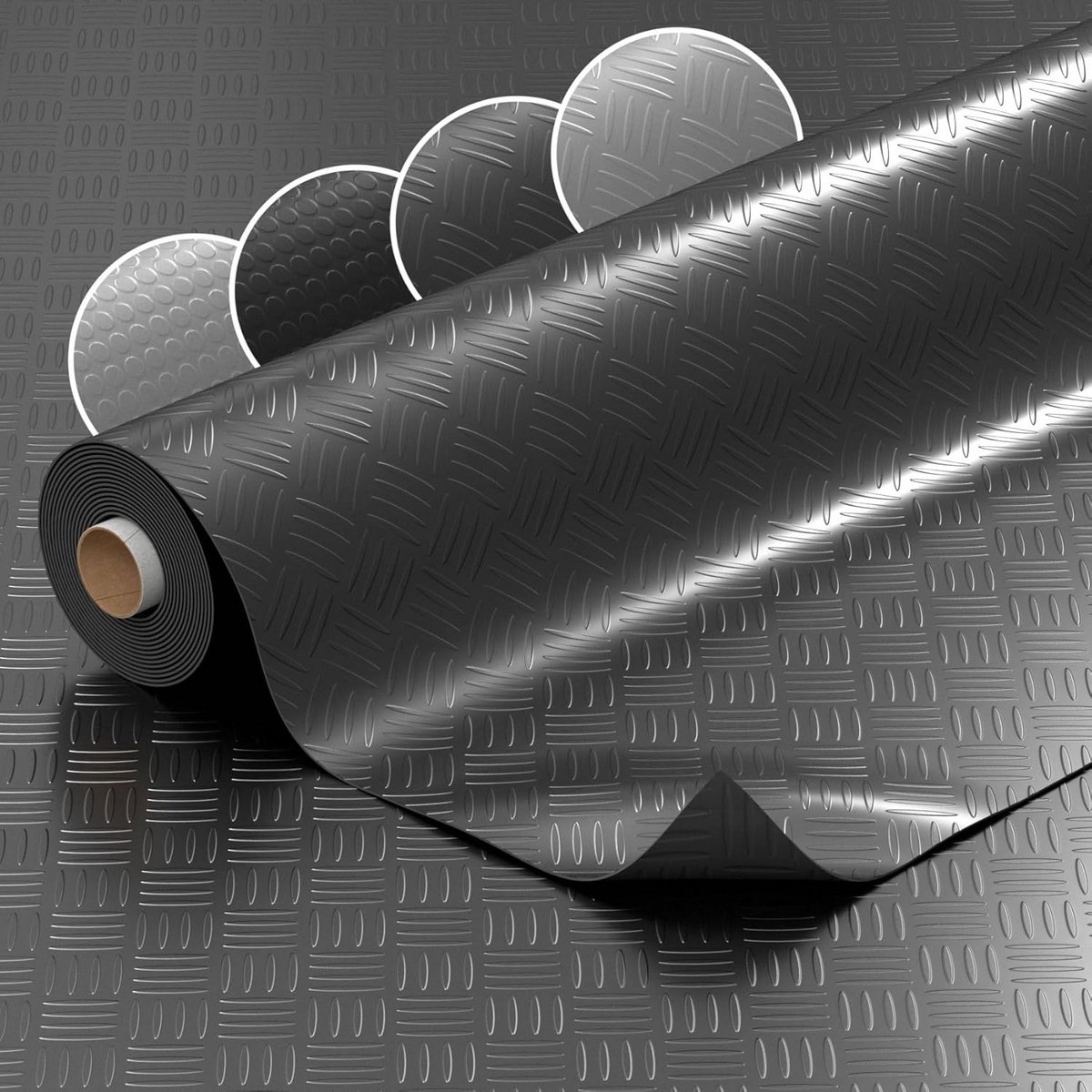 Antislip PVC Vloerbedekking per Meter met Noppenstructuur (Ribbelplaat/Traanplaatlook) - Z