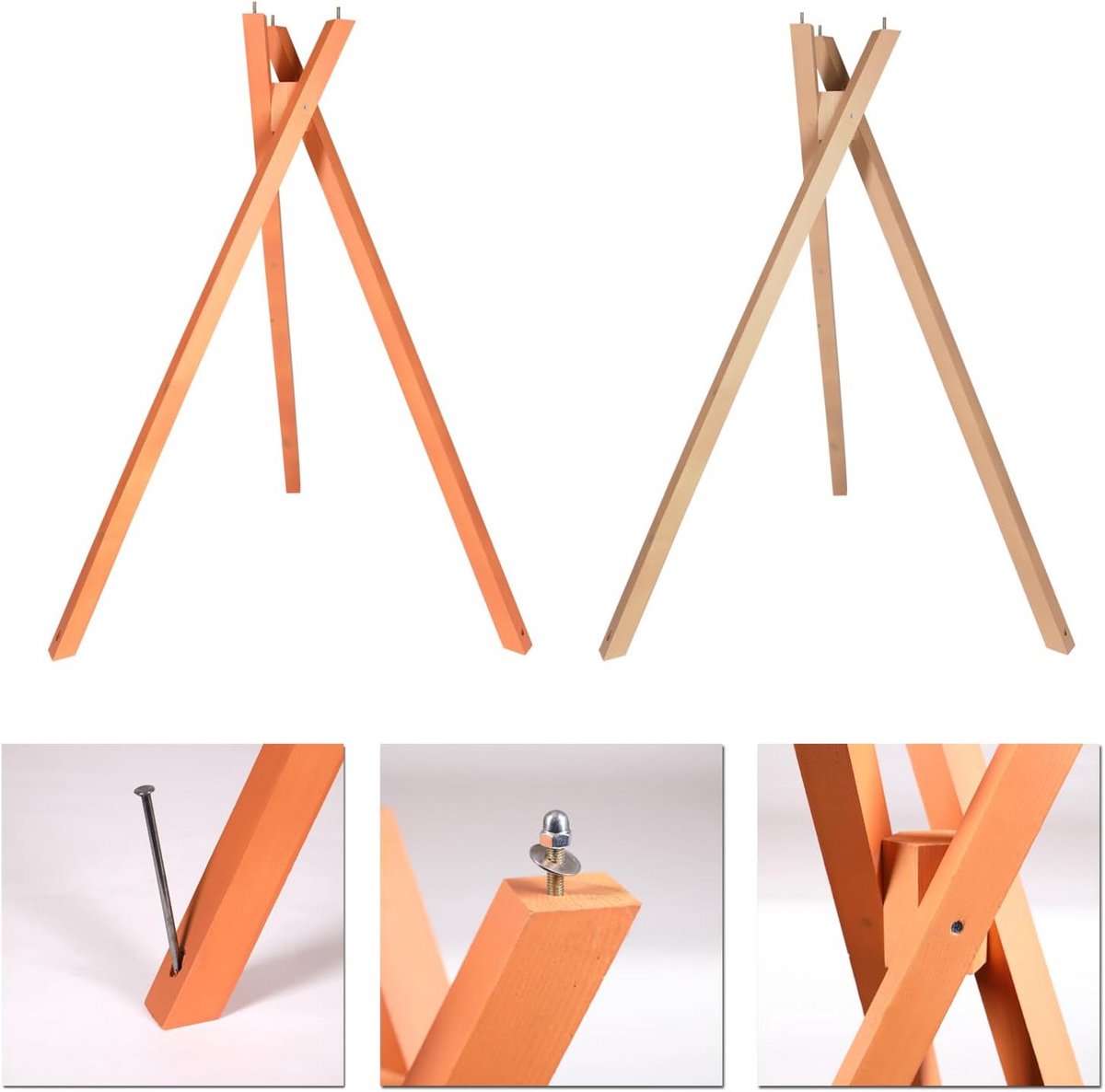 Houten Vogelhuisstandaard Driepoot 102 cm - Inclusief Bevestigingsmateriaal voor Grond
