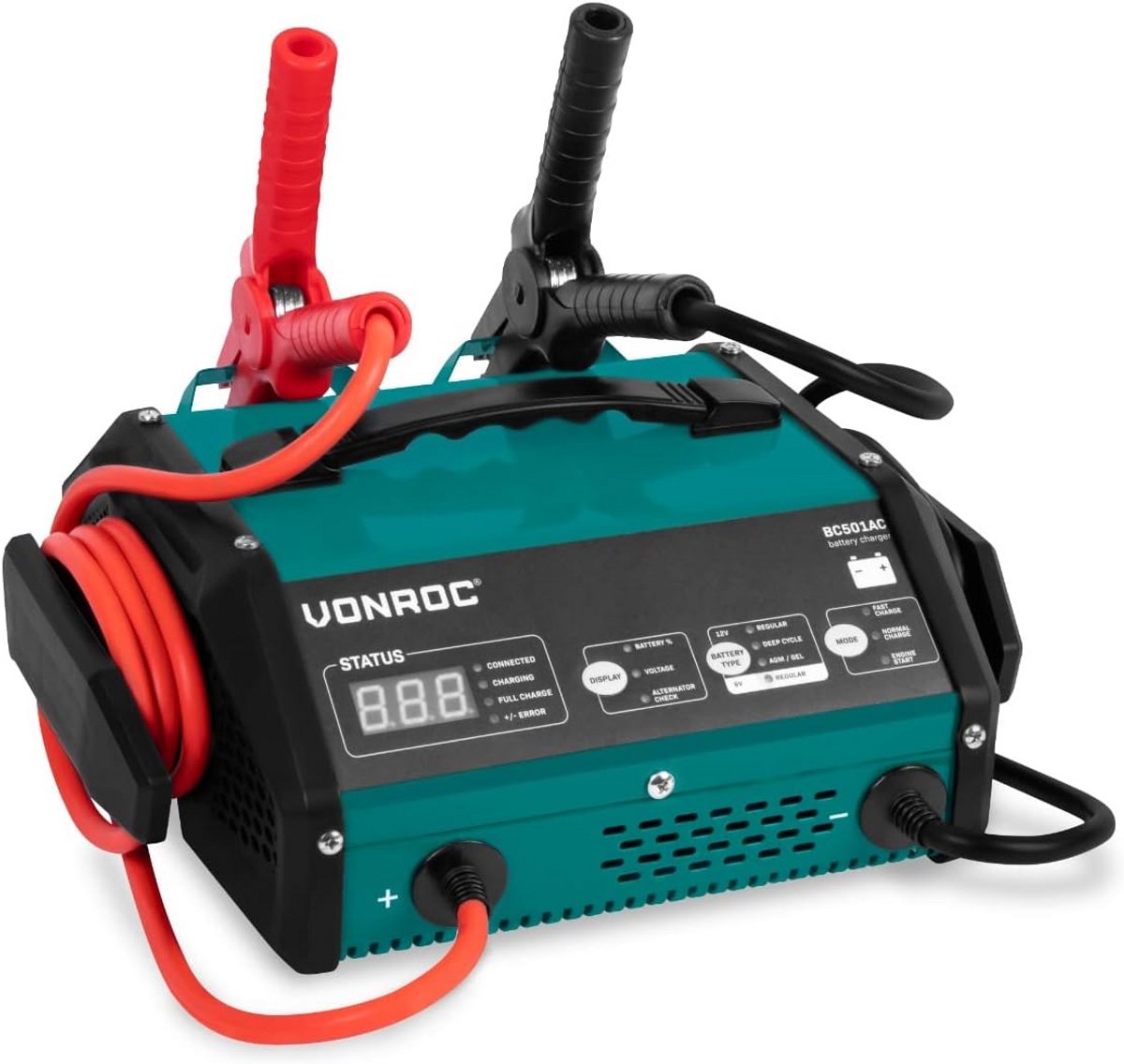 Acculader met startbooster voor 6V en 12V Loodzuur accu's tot 15A