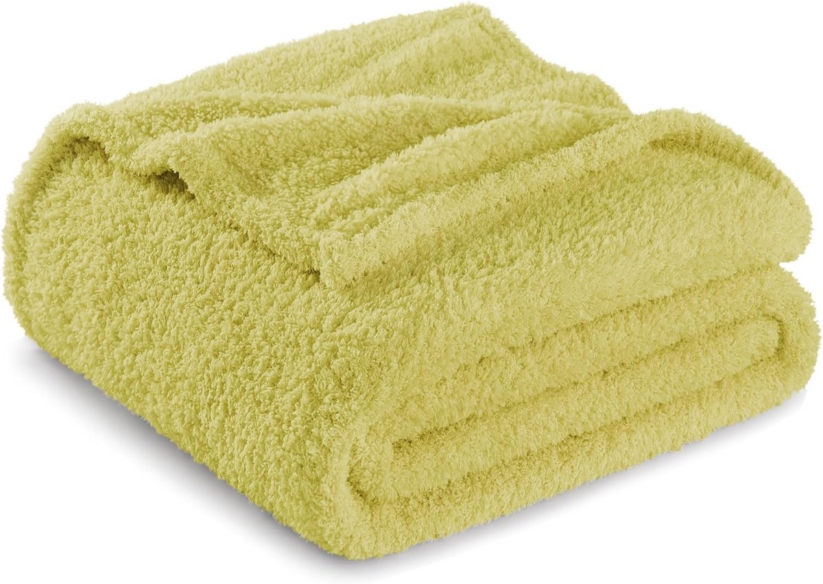 Superzachte Fleece Deken voor Bank en Huis, Warm en Knus, 130x150 cm, Heldergroen