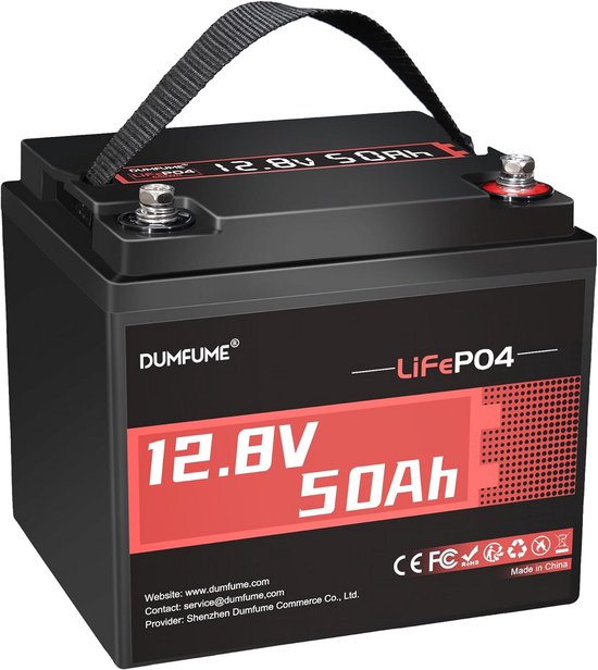 12V 50Ah Lithium IJzerfosfaat Accu met 50A BMS voor Camper en Zonnepanelen