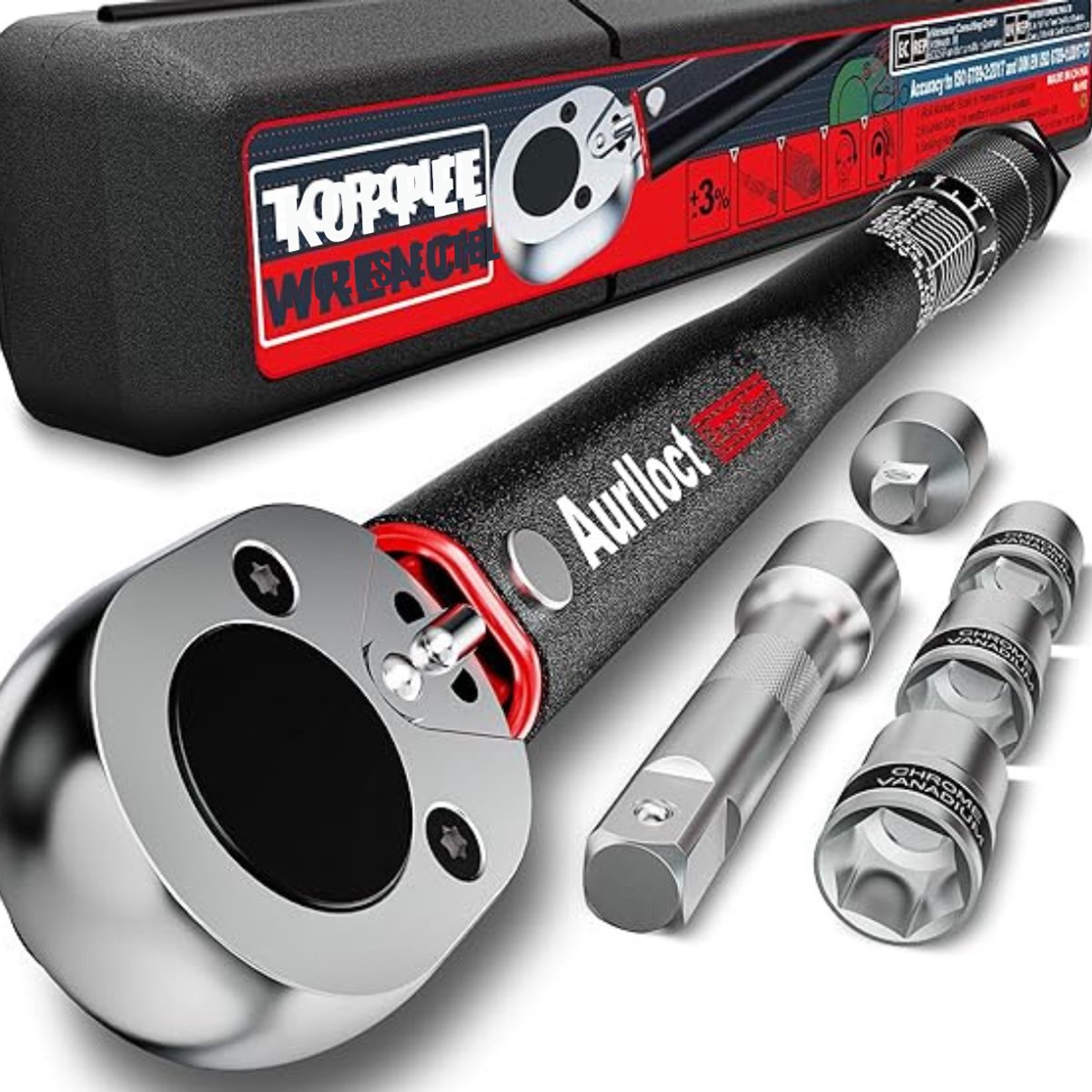 VIN® Momentsleutel Auto – Gereedschappen – 5 Delige Set – Handgereedschap – In Koffer – Omkeerbare Ratel
