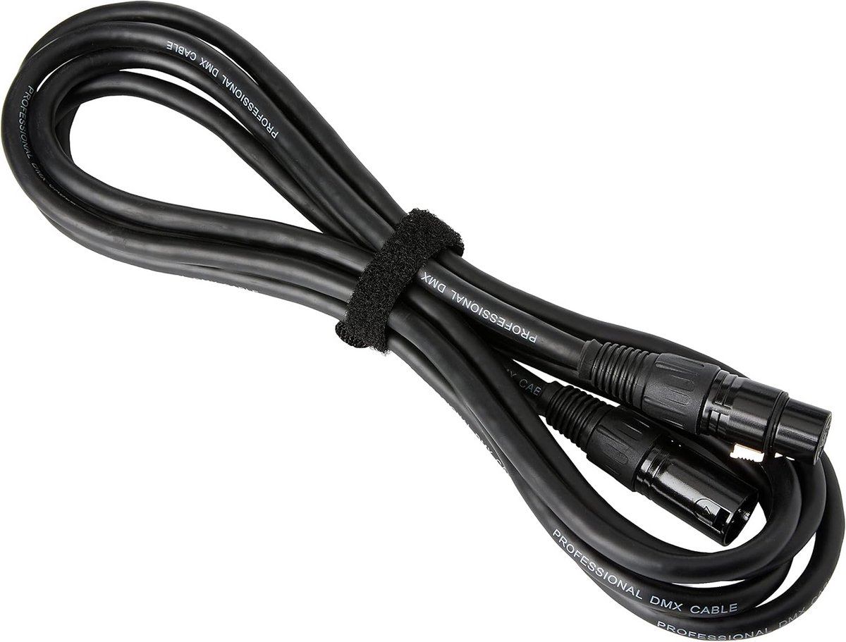 DMX Kabel 5-pins XLR Mannelijk naar Vrouwelijk 3 meter Zwart
