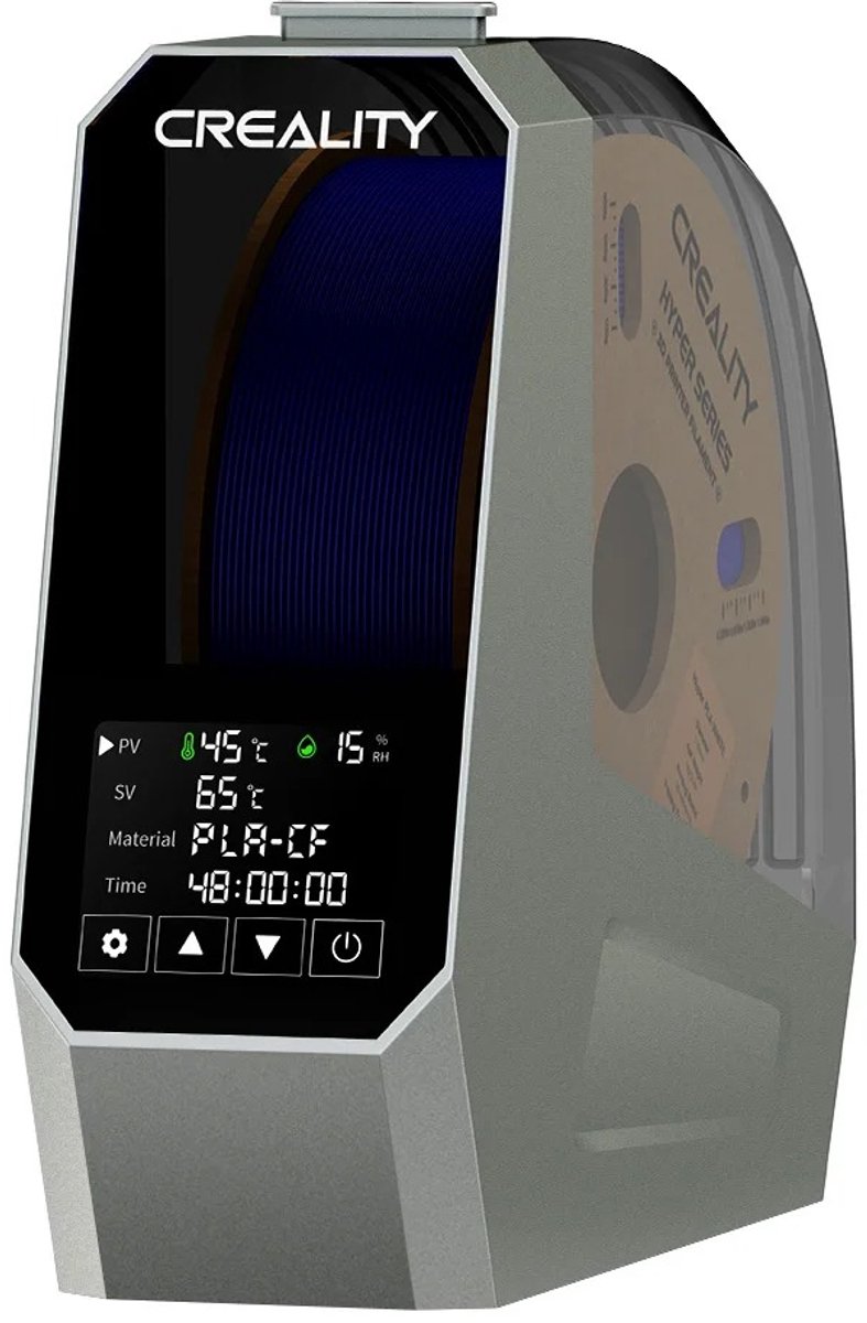 Rolu Filament Droger – Filament Droogbox – 3D Printer – 145W – 1,75 tot 2,85 MM - 45°C – 70°C - Zwart