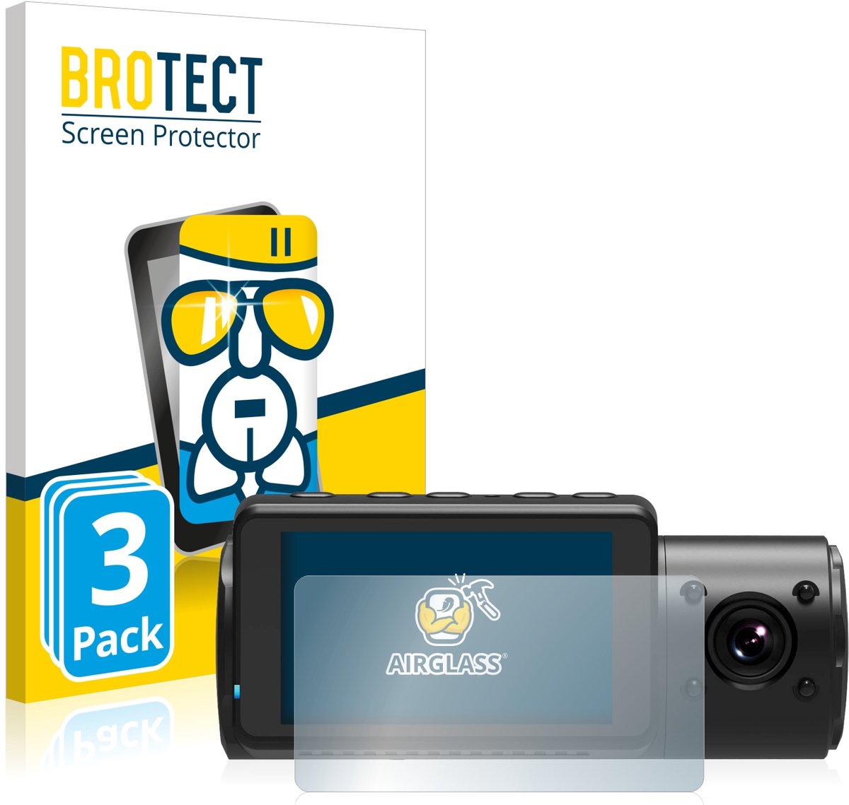 Screenprotector 3 Stuks voor Vantrue N4 Beschermglas transparant