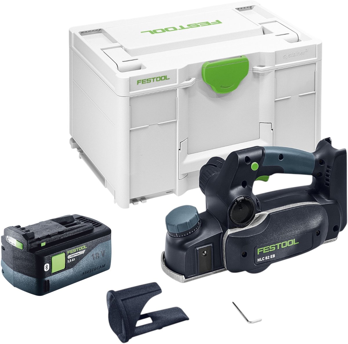 Festool HLC 82 EB-Basic accu-schaafmachine 18 V 82 mm borstelloos + 1x accu 5,0 Ah + Systainer - zonder oplader