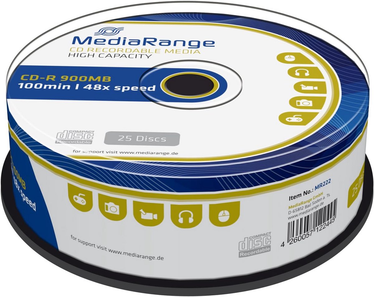 CD-R 900MB 48x 25 stuks Cakebox