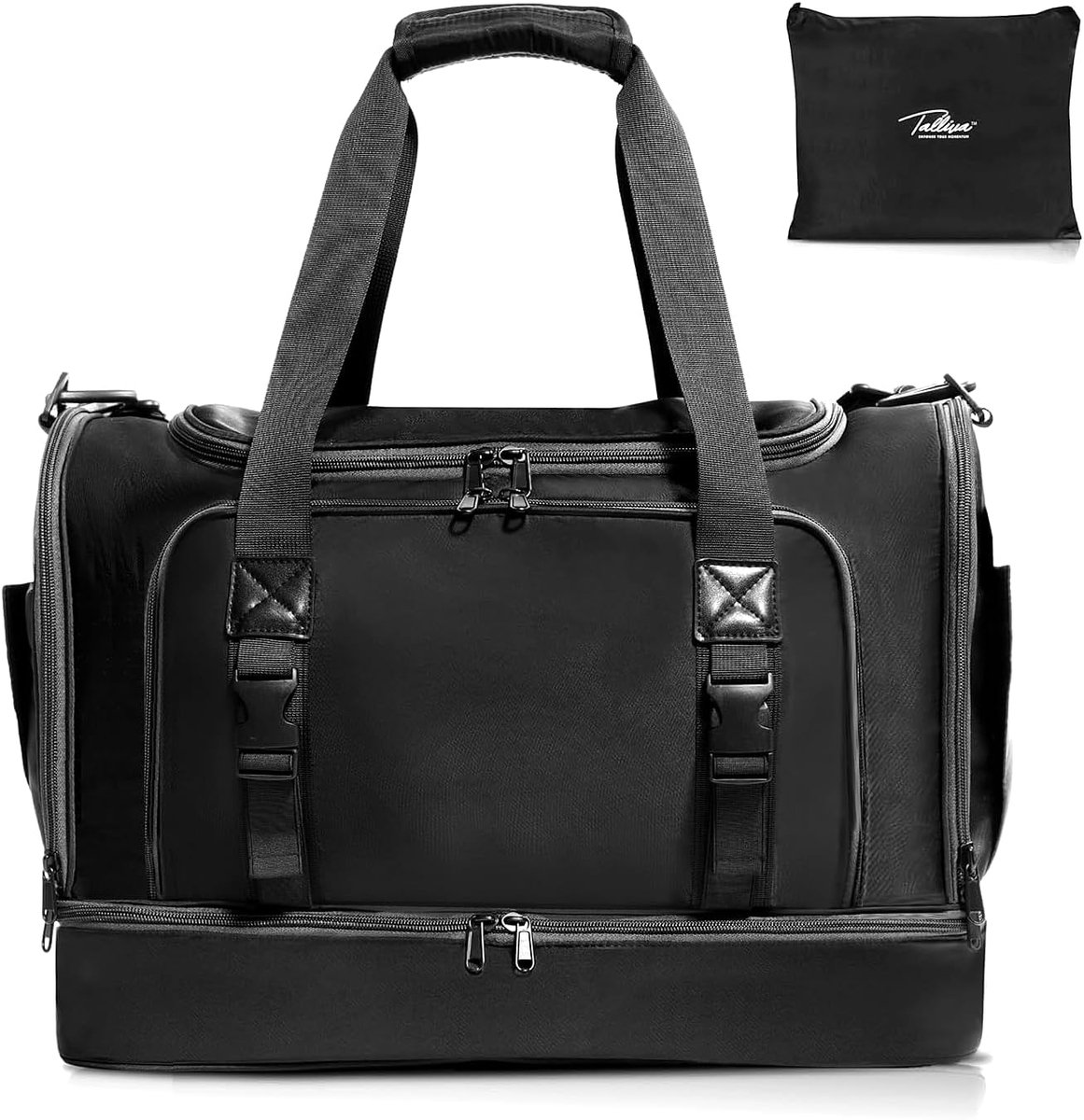 Kleine Gymtas - Sporttas Dames - Fitness en Reizen - Met Schoenenvak - 47x22x34 cm - Zwart