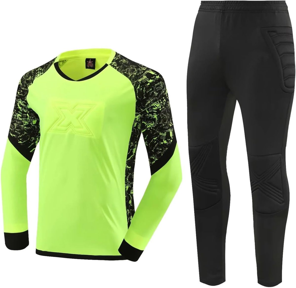 Voetbaltenue Jongens: Lange Mouwen Keeper Shirt met Padding en Trainingsbroek – Set
