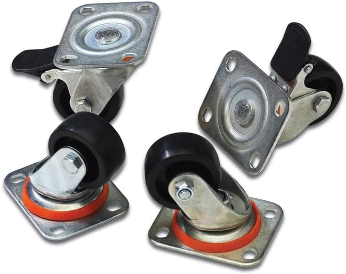 Set van 4 Zwenkwielen voor 19 Inch Server- en Netwerkkasten