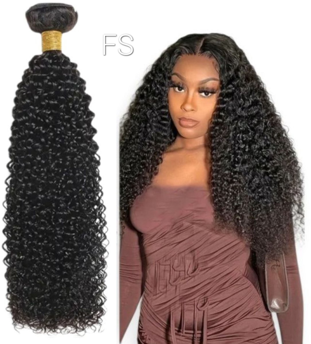 Afro Kinky Krullen Haarverlenging – 100% Menselijk Haar – 1 Bundel- hairextension– Donkerbruin – Braziliaanse Remy Weave – 30 cm – Frazimashop