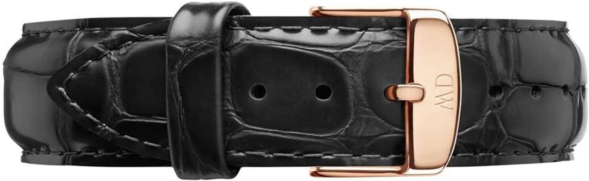 Horlogeband Leer - Klassiek Bandje - Dagelijks Gebruik - Italiaans Leer - 20 mm Breedte - Zwart