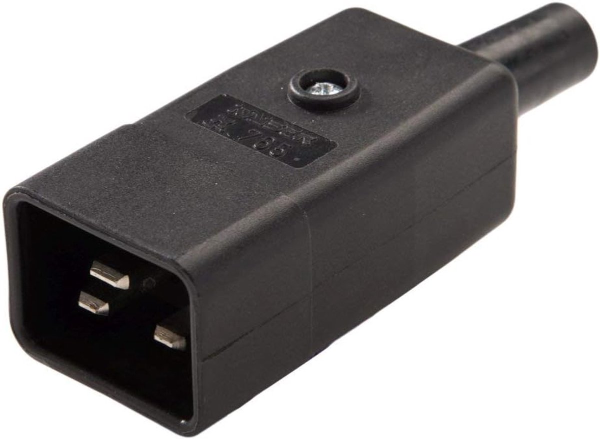 Netaansluiting Stekker 16 A naar IEC C20 Kabel 230 V Zwart