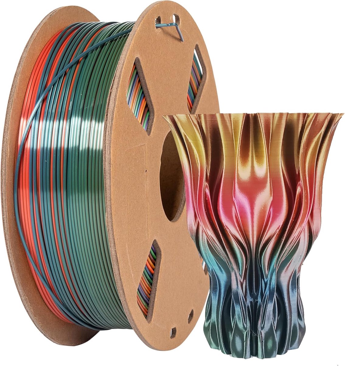 Zijdeachtig RGB PLA Filament voor 3D Printer - Multicolor Regenboog 1.75mm