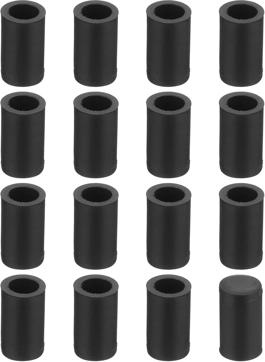 76 Stuks Zwarte PVC Stoelpootdoppen 5mm - Antislip Meubelvoetjes voor Ronde Poten - Vloerbeschermers