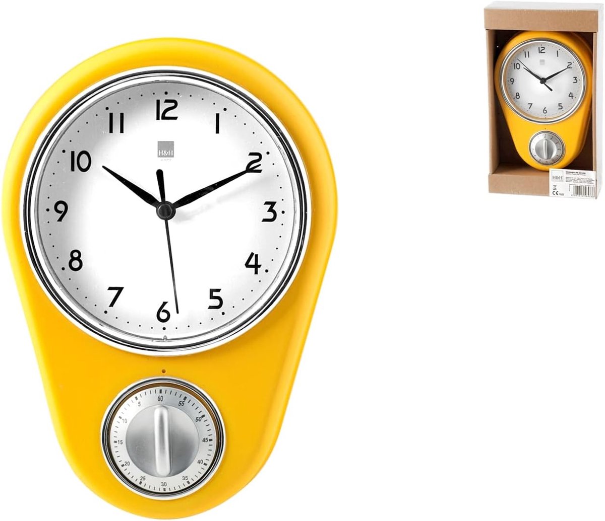Wandklok met Timer en Minutenteller in Hoogwaardige Kunststof