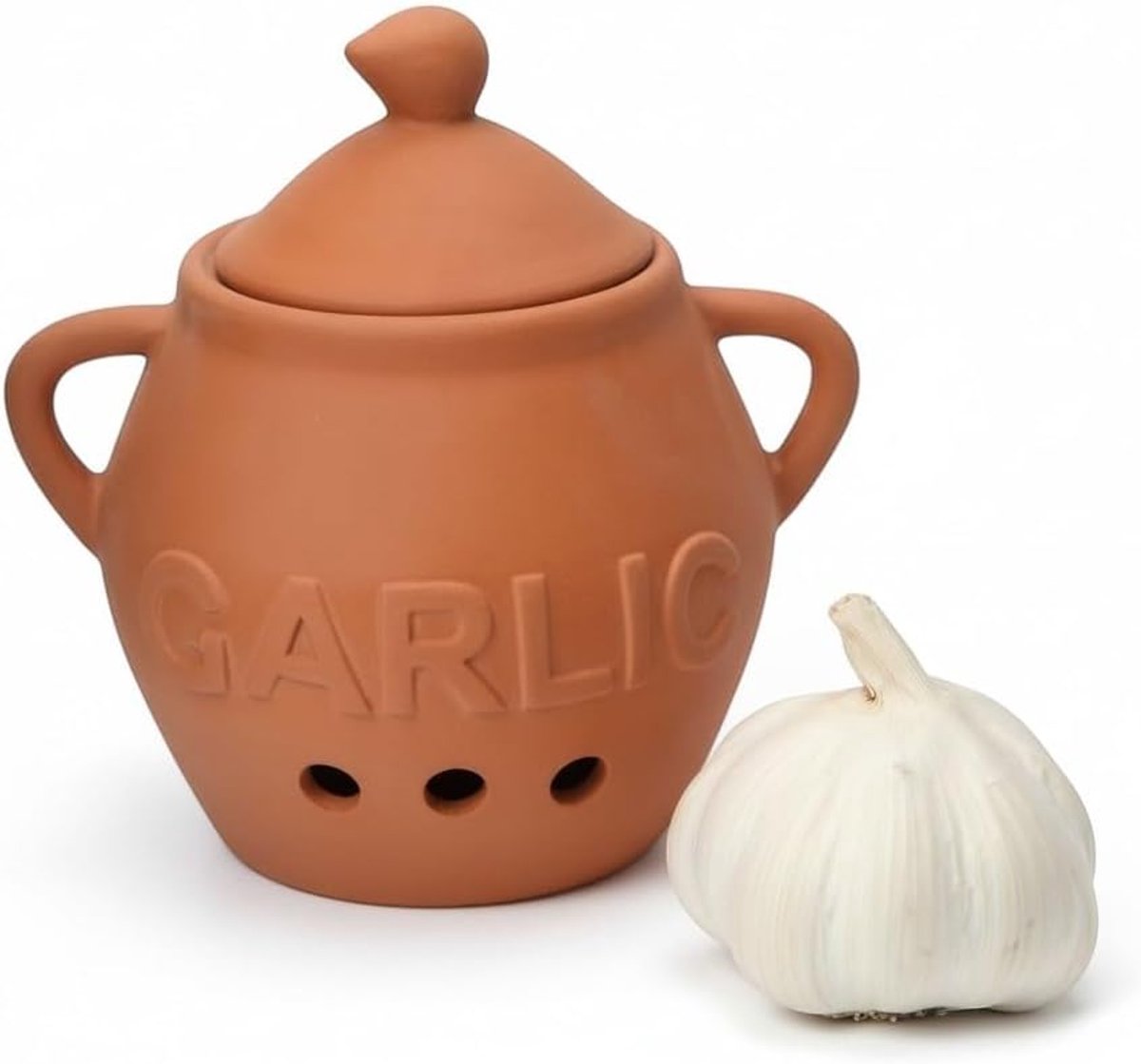 Keramische Knoflook Pot - Terracotta Luchtige Opberger voor Knoflook