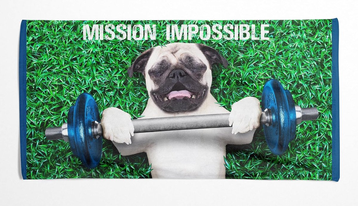 Grote strandlaken hond fitness 90 x 170 cm polyester