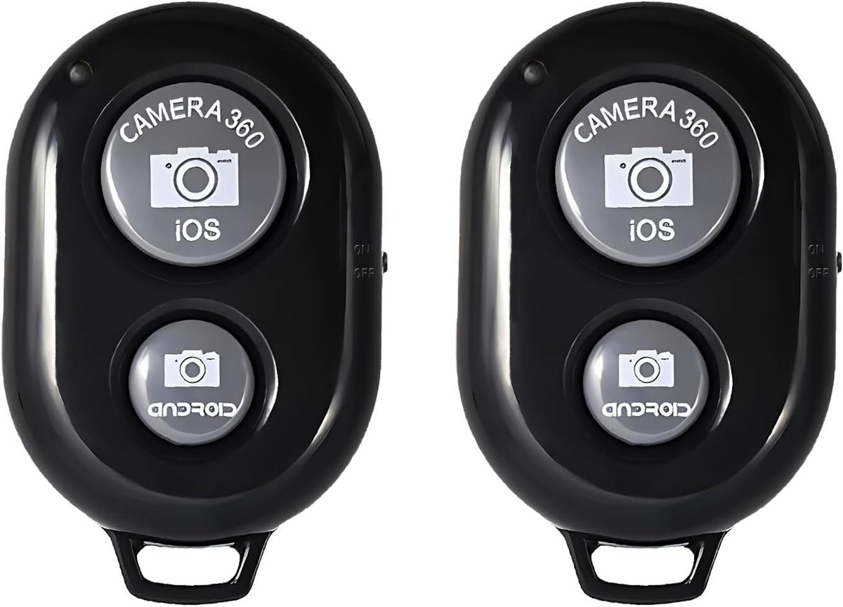 2x Draadloze Bluetooth Camera Ontspanner voor Smartphone - Afstandsbediening Selfie & Video - iOS/Android