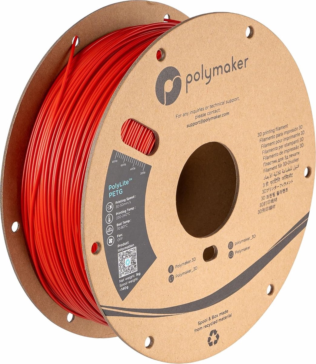 3D Print Filament - PETG Draad - Modelbouw Printen - Hoge Sterkte - 175 mm - Rood