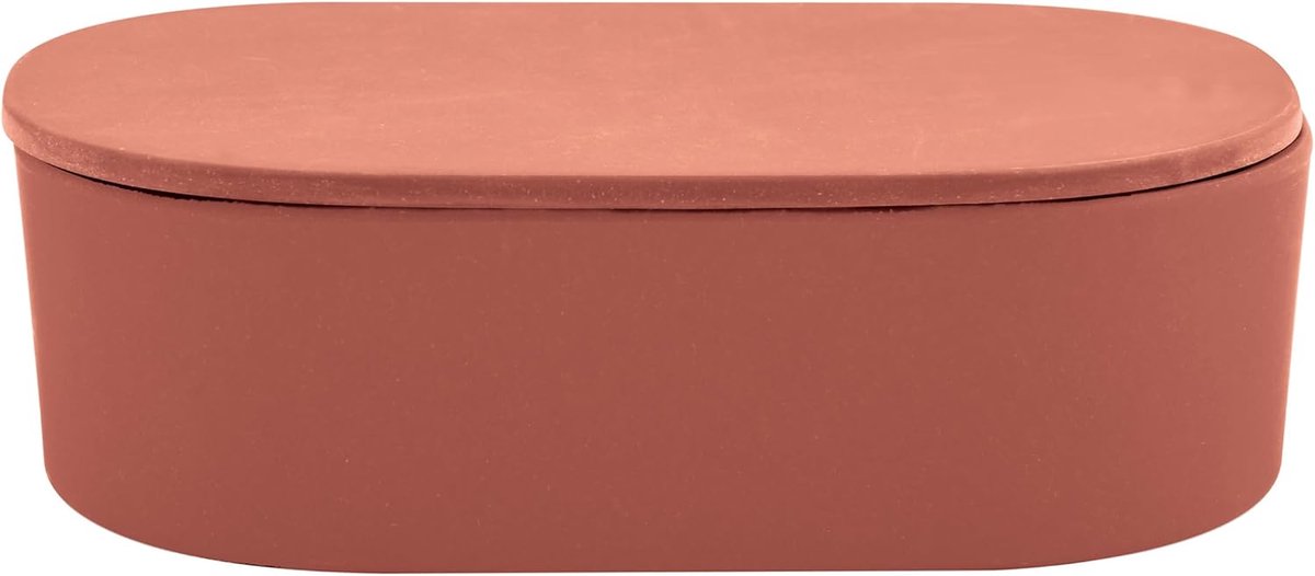 Katoenen Opbergdoos met Bamboevezel Textuur Terracotta