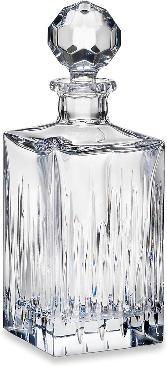Luxe Kristallen Whiskey Karaf Vierkant Design