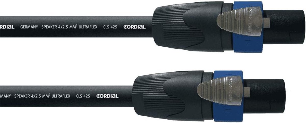 Luidsprekerkabel - Audio kabel - Muziekinstallatie - 4-polige connector - 10 meter - Meerkleurig
