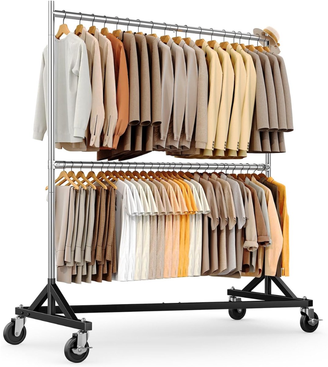 White-Label® Kledingrek Op Wieltjes - Dressboy - Kledingstang