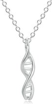 Geshe - Zilveren ketting DNA double helix- zilver 925