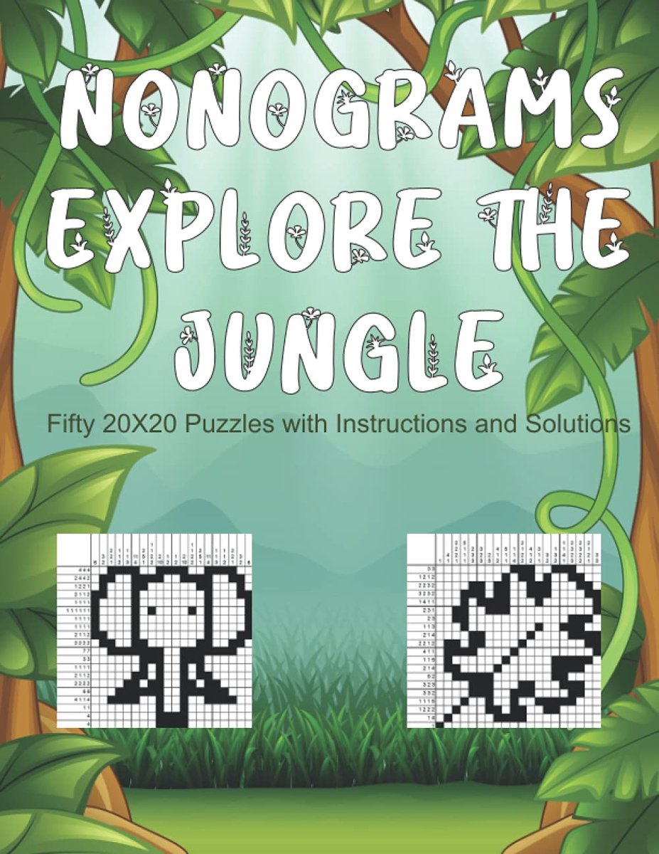 Nonogram Puzzelboek XXL: 50 Uitdagende 20x20 Logische Pixelpuzzels Junglethema