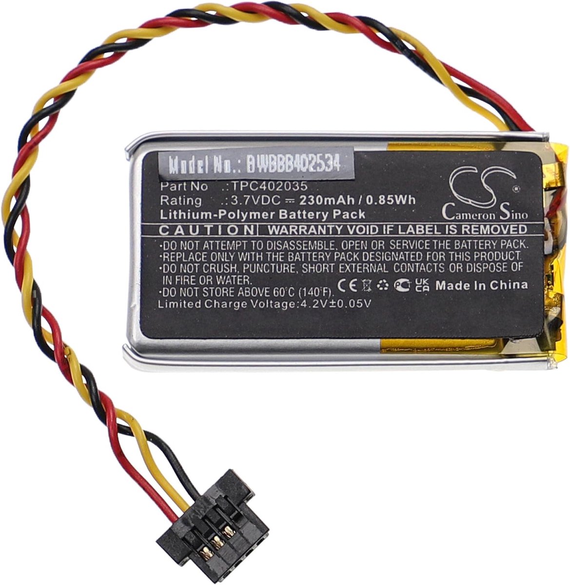 Vervangende Batterij voor Dashcam 230mAh 3.7V Li-Polymeer - Compatibel met MiVue 792