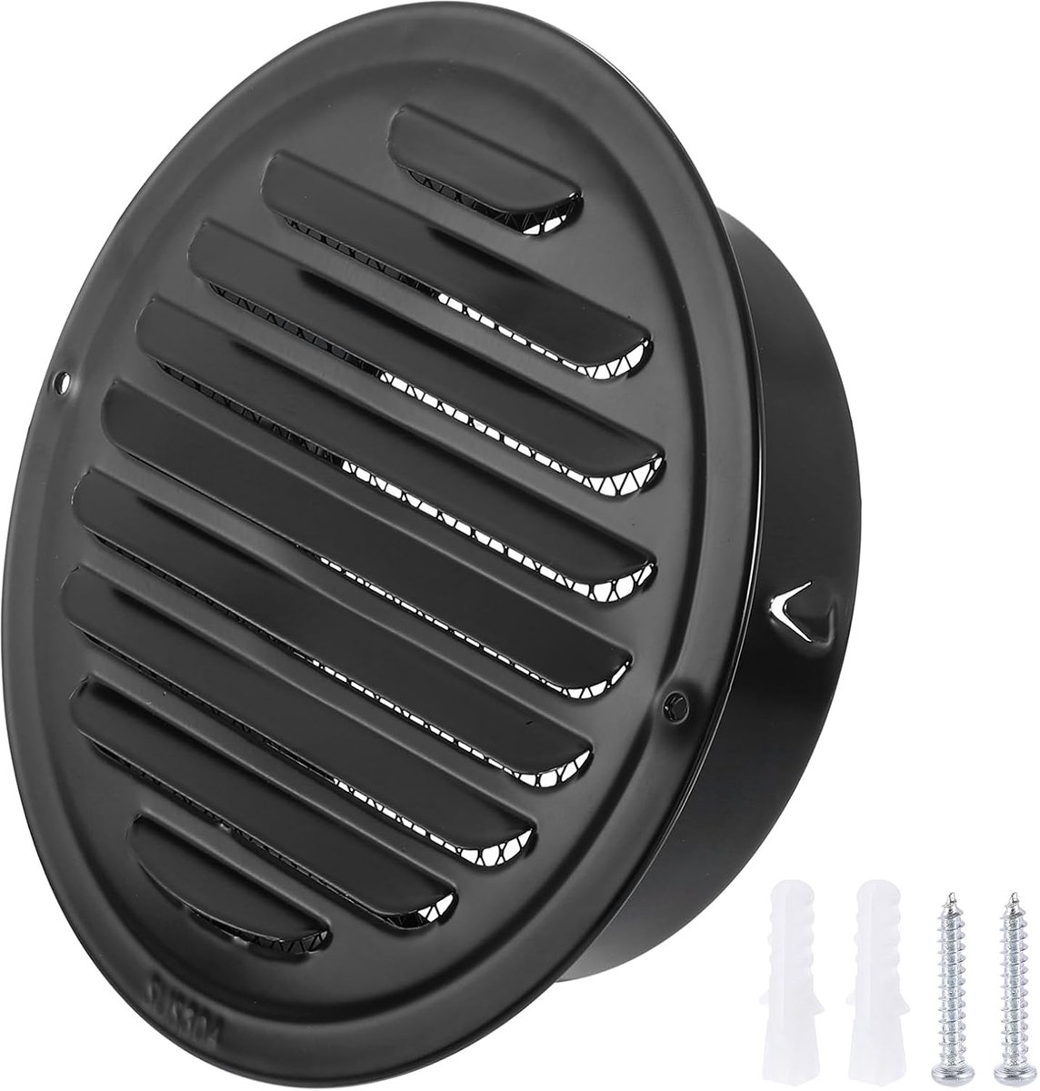 Ronde Ventilatie Rooster voor Buiten en Binnen - 150mm Diameter - Zwart