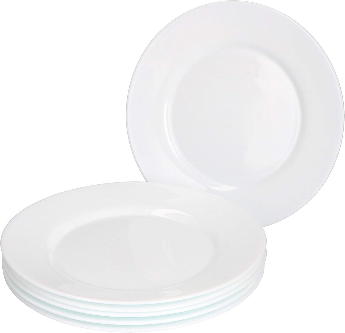 Set van 6 Dessertborden Ø 20 cm - Rond - Wit Opaalglas