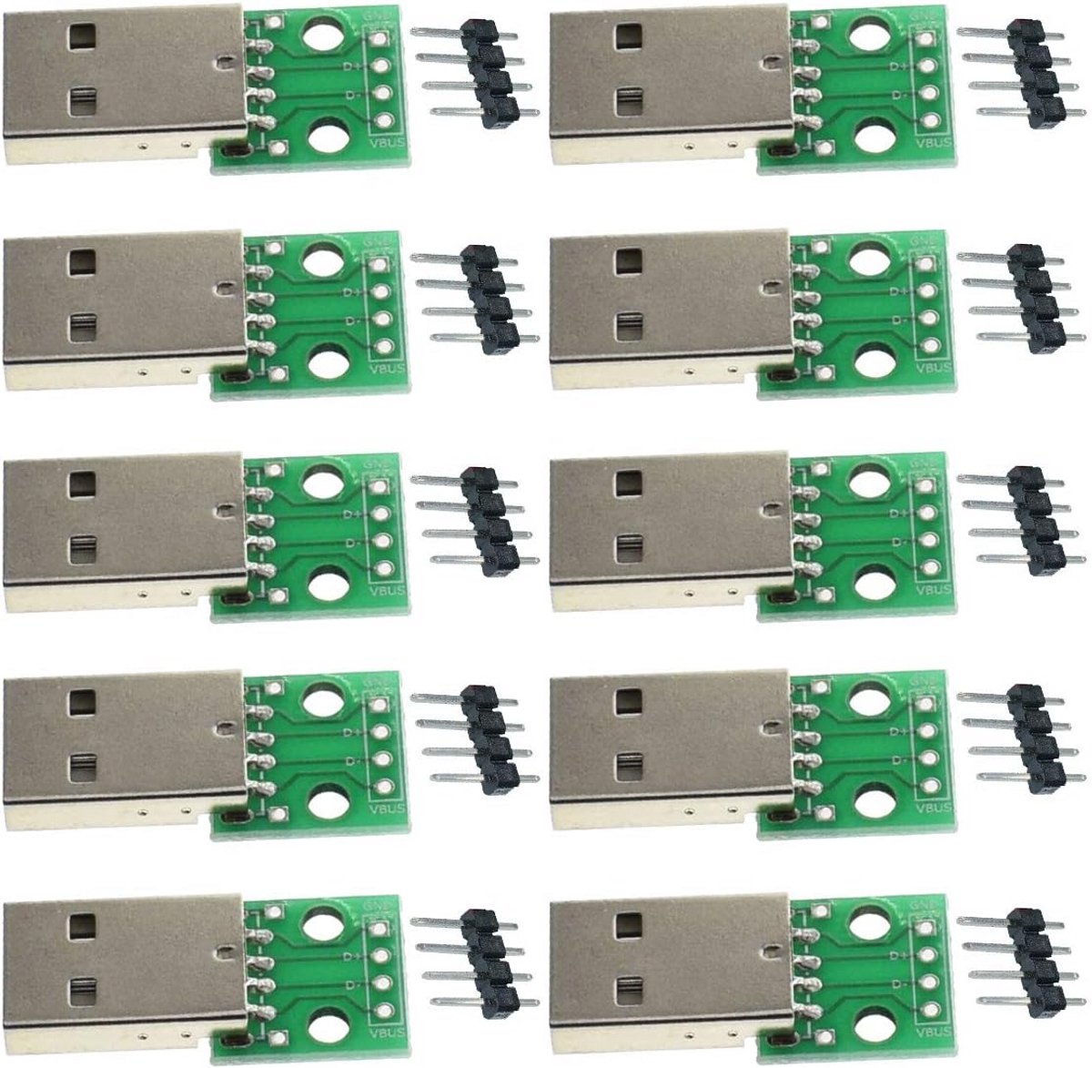 10 Stuks MINI MICRO USB naar DIP Adapter 2.54mm 5pin Vrouwelijke Connector B Type