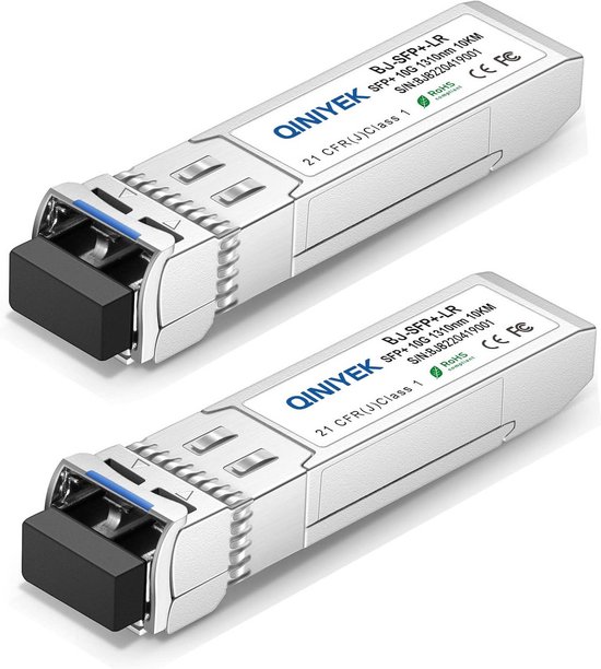 2x 10GBase-LR SFP+ Glasvezelmodule, 10G Singlemode LC Transceiver voor ...