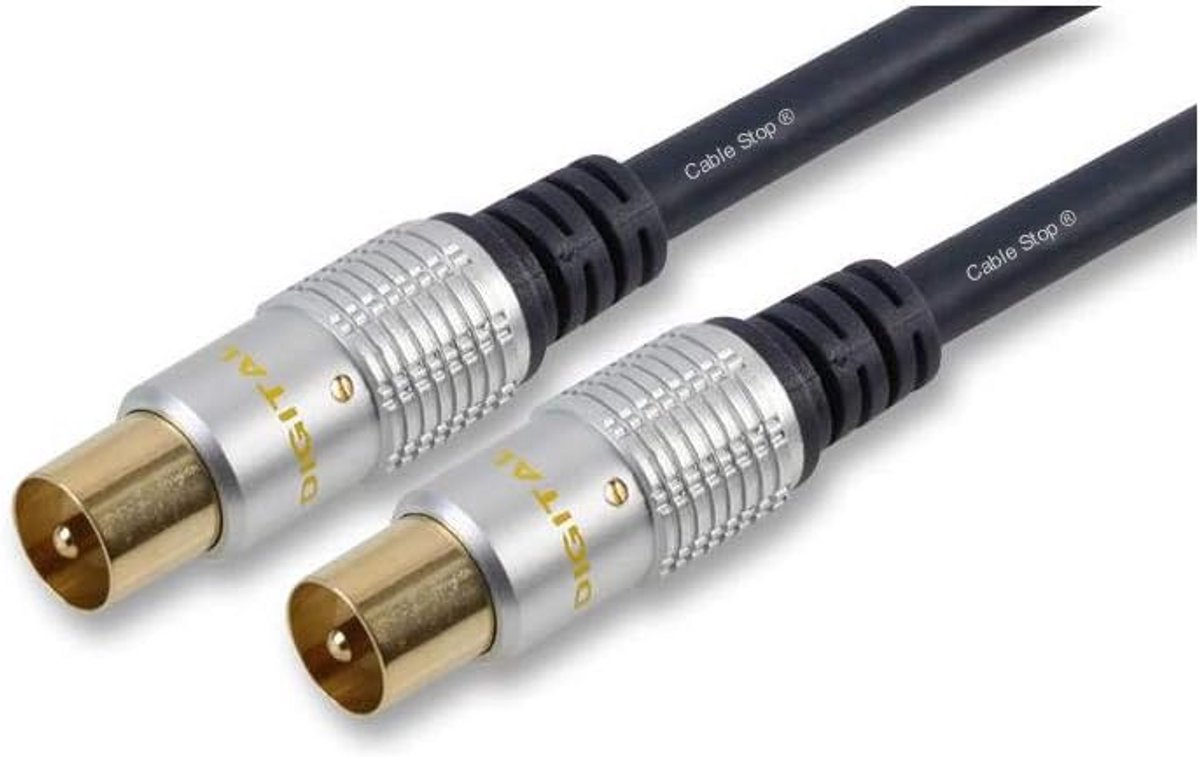 Coaxiale Kabel - TV Antenne Lood - Signaal Ontvangen - Stekker naar Stekker - 5 meter - Goud